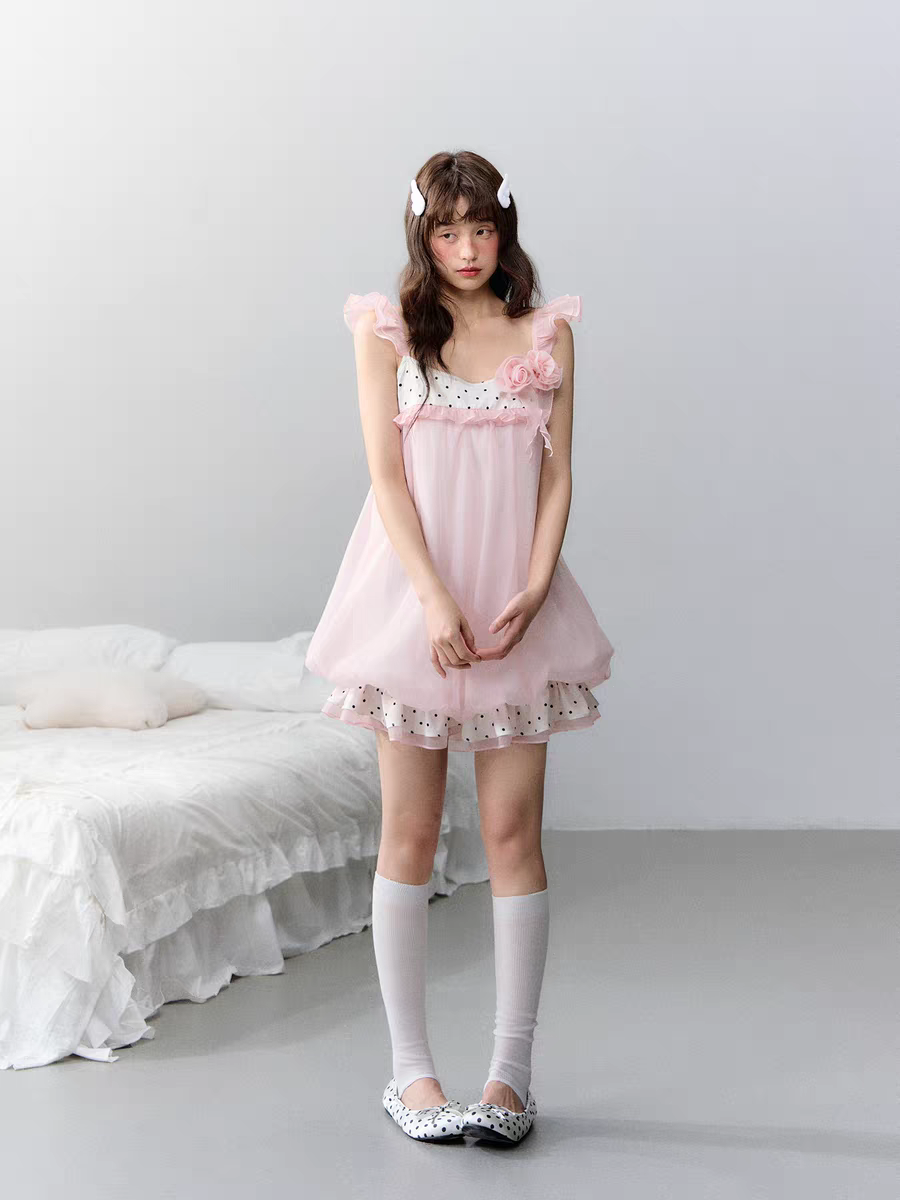 Narratorgirls. Original Design Floral Bubble Hem Sleeveless Cami Dress