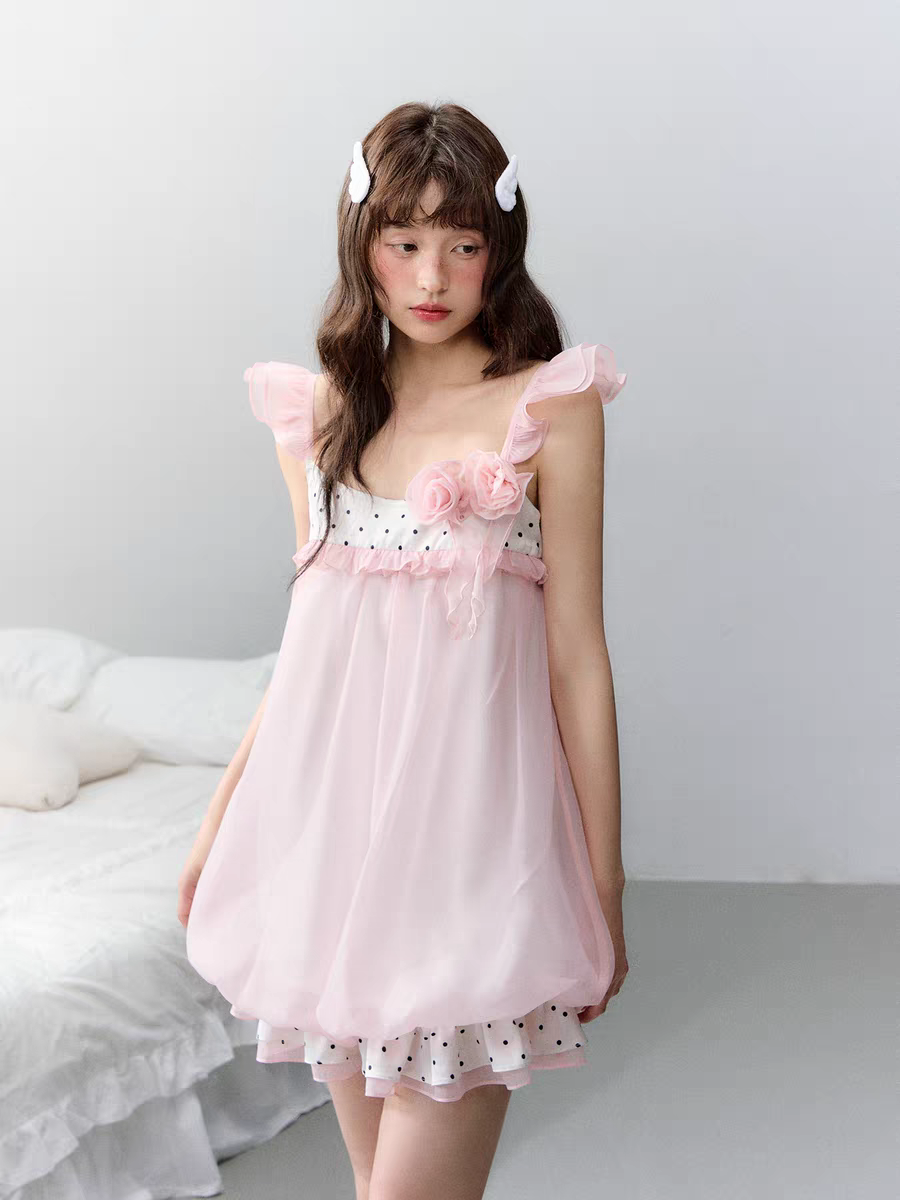 Narratorgirls. Original Design Floral Bubble Hem Sleeveless Cami Dress