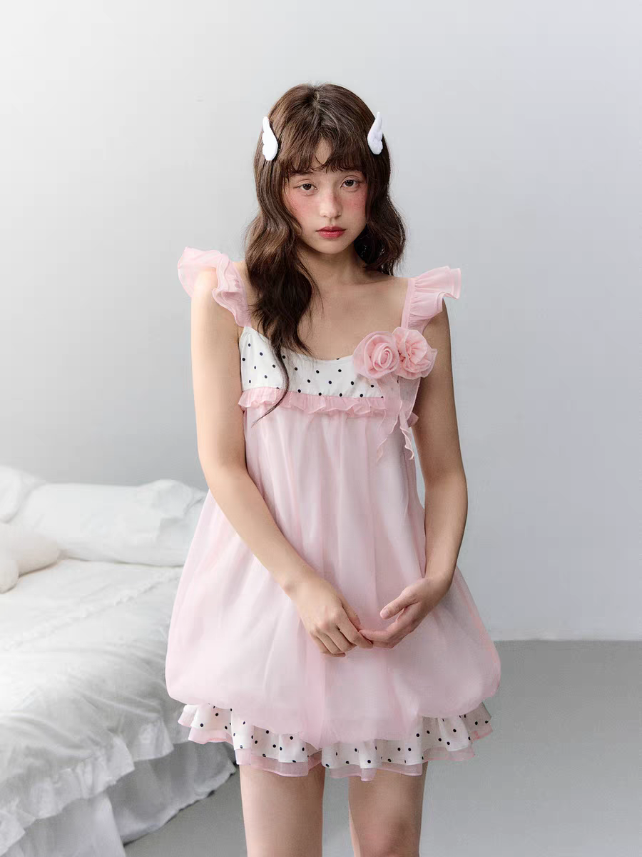 Narratorgirls. Original Design Floral Bubble Hem Sleeveless Cami Dress