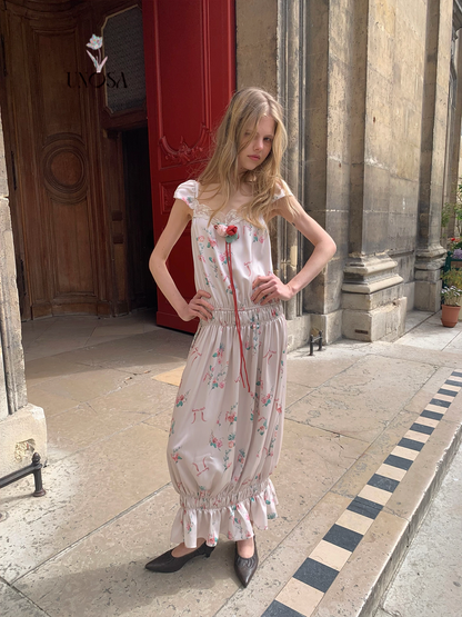 UNOSA. Original Design Floral Print Vase Silhouette Cami Dress