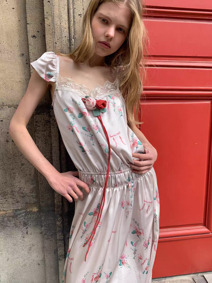 UNOSA. Original Design Floral Print Vase Silhouette Cami Dress