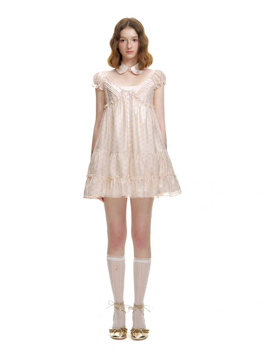 Romance Nanci. Original Design Polka Dot High-Waist A-Line Dress