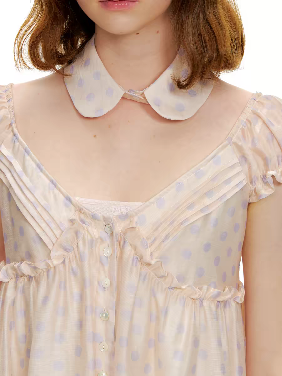 Romance Nanci. Original Design Polka Dot High-Waist A-Line Dress