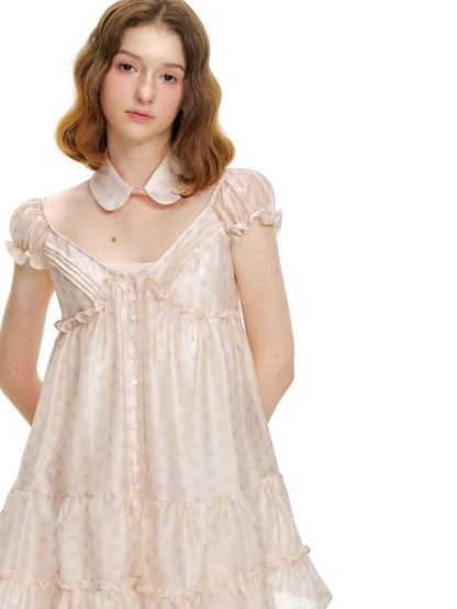 Romance Nanci. Original Design Polka Dot High-Waist A-Line Dress
