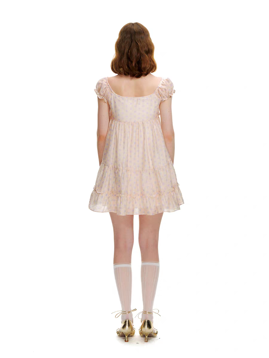 Romance Nanci. Original Design Polka Dot High-Waist A-Line Dress